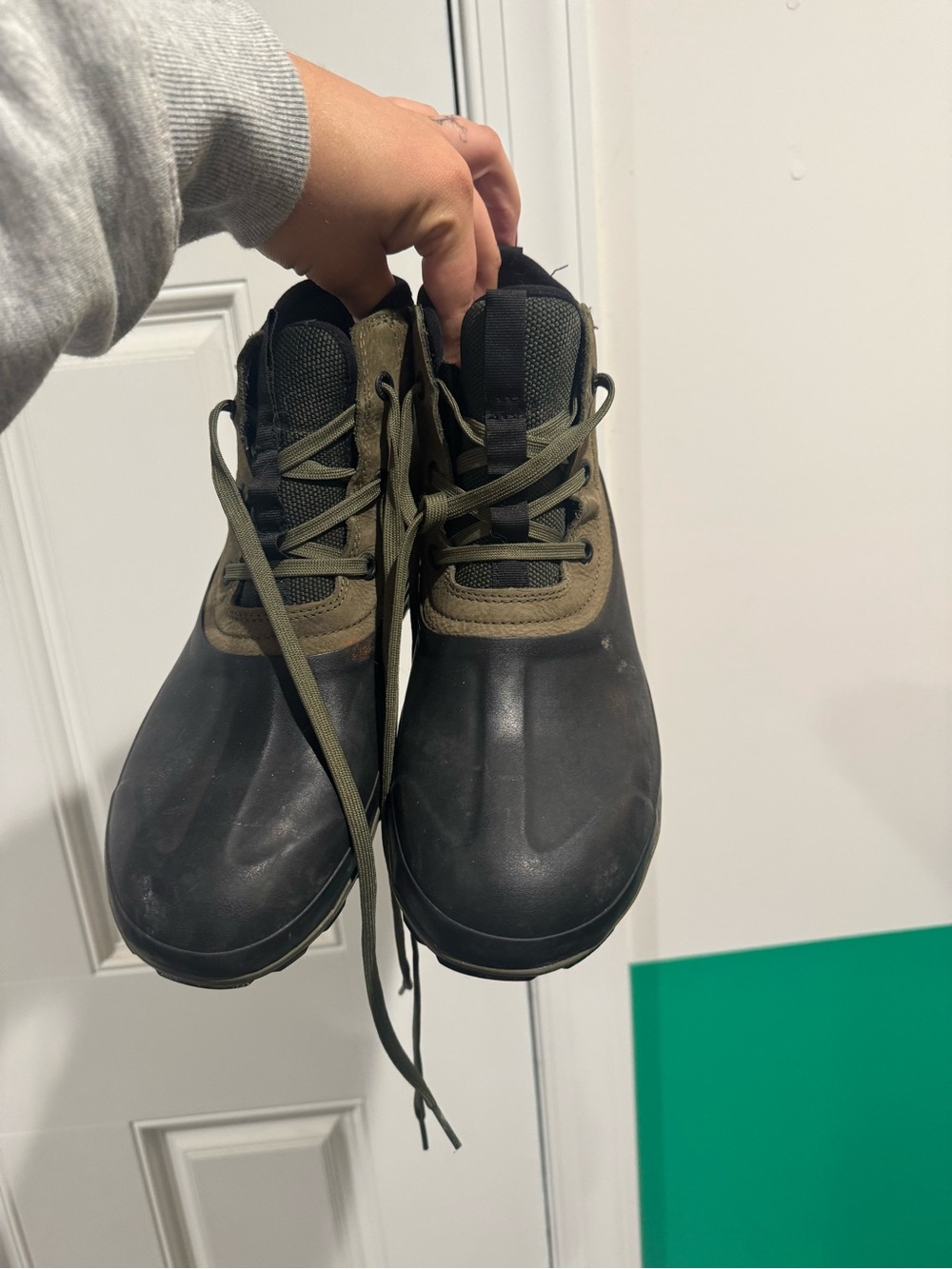 Men's Olive Green & Black Waterproof Rain & Snow Boots